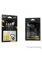 CABLE DATA DE CHARGE TRIPLE 1.20M DYRUN D-ONE DO-X4-LMT