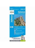 CARTE IGN BLEUE 3036 OT: VALENCE / CORNICHE DE L'EYRIEUX