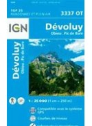 CARTE IGN BLEUE 3337 OT: DEVOLUY / OBIOU / PIC DE BURE