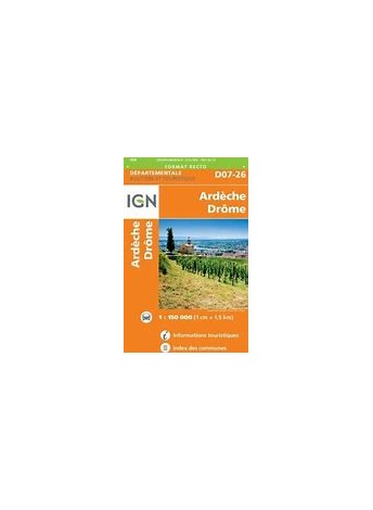 CARTE IGN ORANGE D.07-26: ARDECHE / DROME