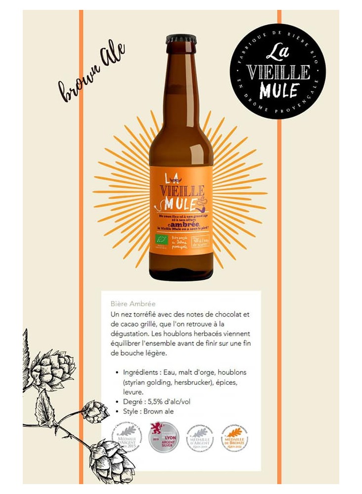 BIERE LA VIEILLE MULE: La Vieille Mule cAmbrée 33cl