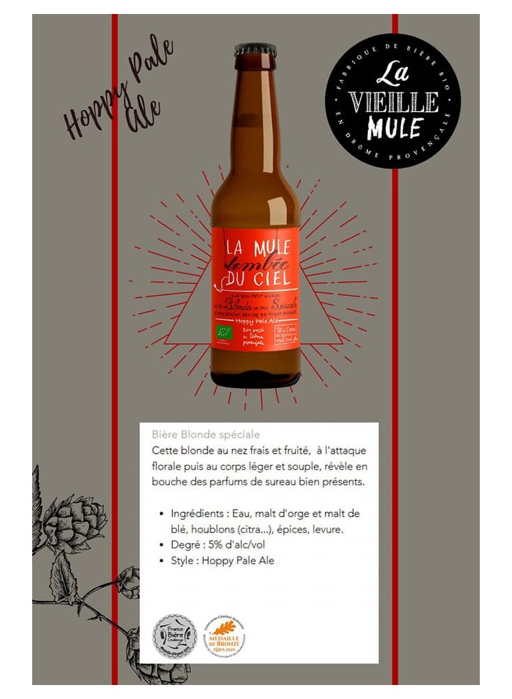 BIERE LA VIEILLE MULE: La Mule Tombée du Ciel 33cl