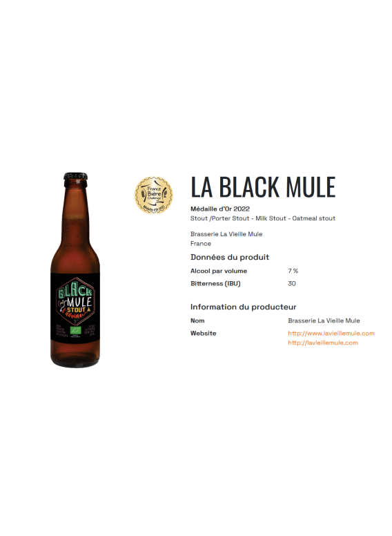 BIERE LA VIEILLE MULE: La Black Mule 33cl