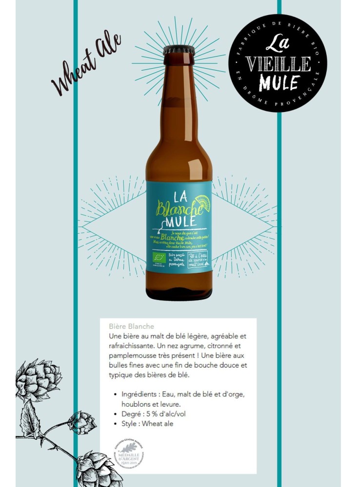 BIERE LA VIEILLE MULE: La Blanche Mule 75cl