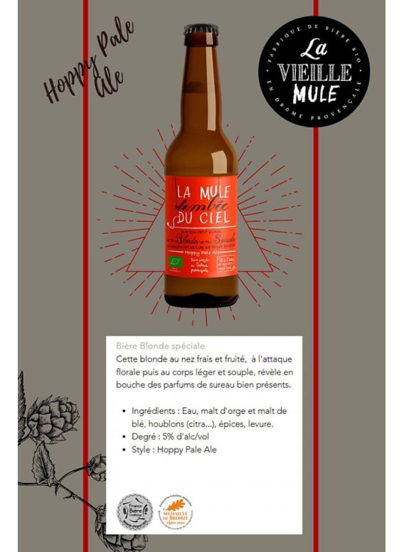 BIERE LA VIEILLE MULE: La Mule Tombée du Ciel 75cl